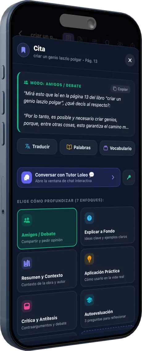 Cita con opciones para profundizar con el tutor